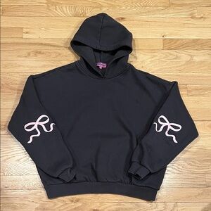 Edikted Hoodie with Pink Bow Accents